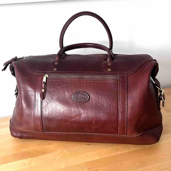 J.W. Hulme Co., Leather duffle bag, Brown, EUC - Picture 2 of 15